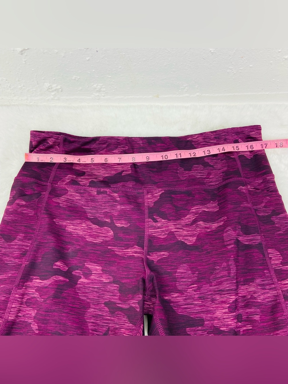 Avia Magenta & Dark Purple Camo phone pocket yoga athletic Leggings size XXL - Picture 11 of 12